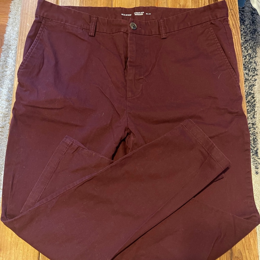 Mens Old Navy Maroon Pants